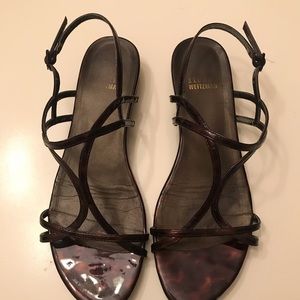 Stuart Weitzman tortoise strap sandals